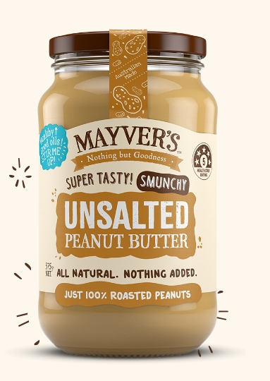 Mayver's - 澳洲 無鹽花生醬 375克/樽