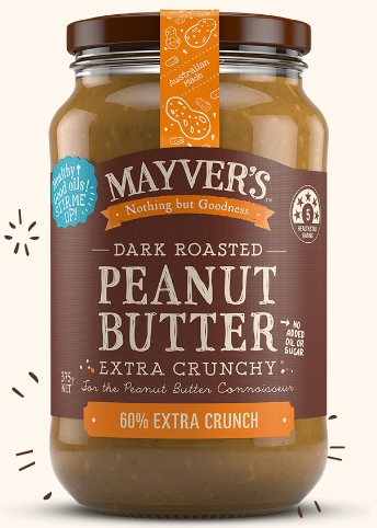 Mayver's - 澳洲 香烤特脆粗粒花生醬 375克/樽
