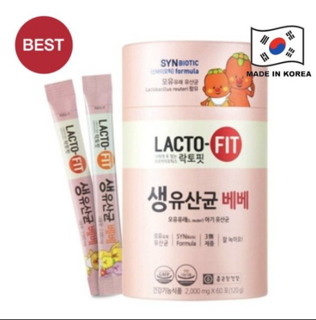LACTO-FIT - 韓國 幼兒/小朋友系列 (適合1-3歲) 腸胃健康 乳酸菌益生菌 2000毫克x60包/罐