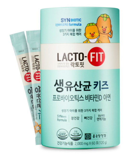 LACTO-FIT - 韓國 兒童版 (適合3-15歲) 腸胃健康 乳酸菌益生菌 2000毫克x60包/罐