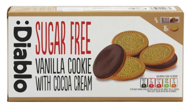 Diablo - 英國 (無糖 ) 朱古力忌廉夾心?呢?黃金曲奇 176克/包